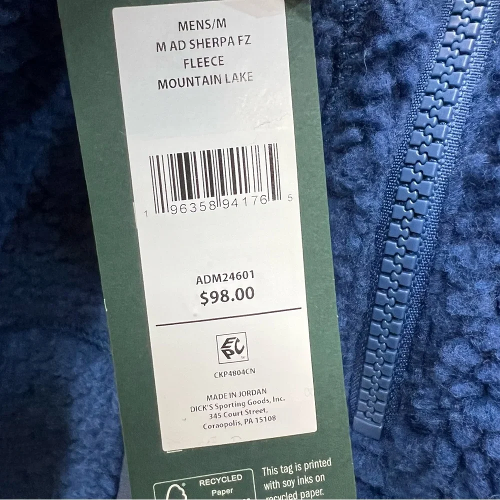 Alpine Design Men’s Mountain Lake Sherpa‎ Fleece Jacket Medium